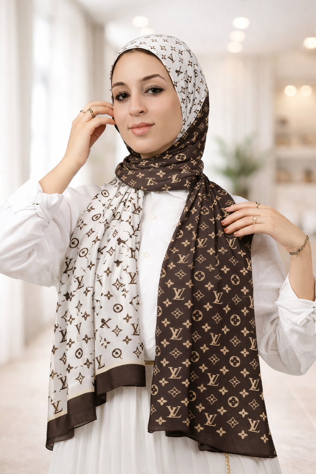 شال لويس فيتون من نوع ليكرا